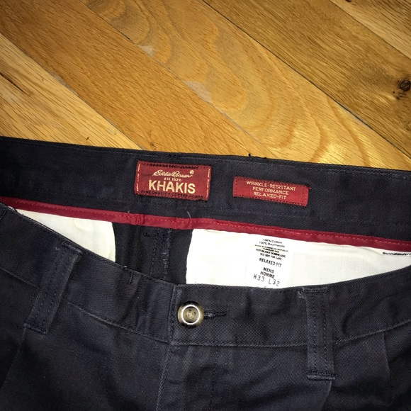 Men’s Navy/Black Eddie Bauer Khakis - Picture 2 of 4